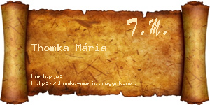 Thomka Mária névjegykártya
