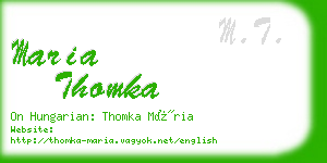 maria thomka business card